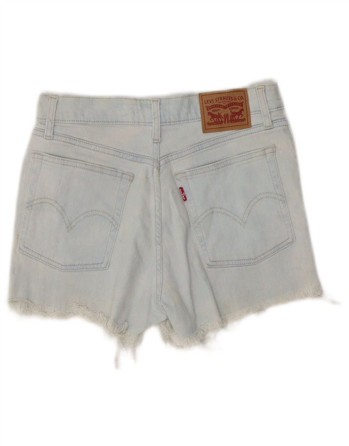 Pantaloncini di jeans a vita alta da donna Levi's W27 piccoli in cotone blu