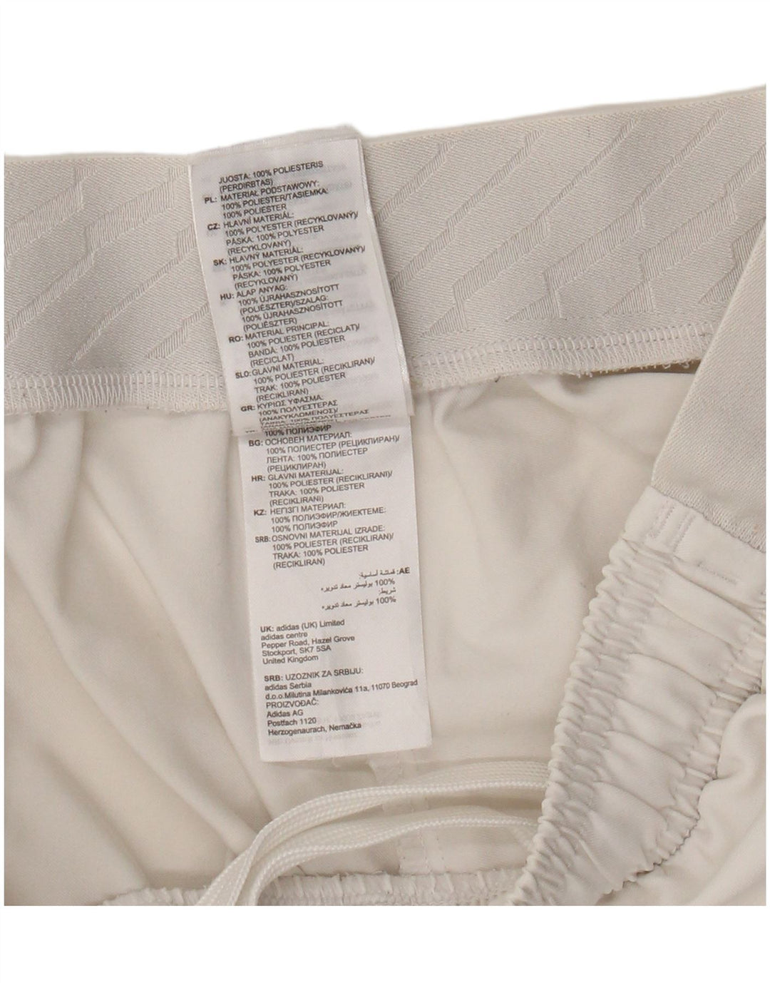 Pantaloncini sportivi Adidas da uomo Juventus, poliestere bianco medio