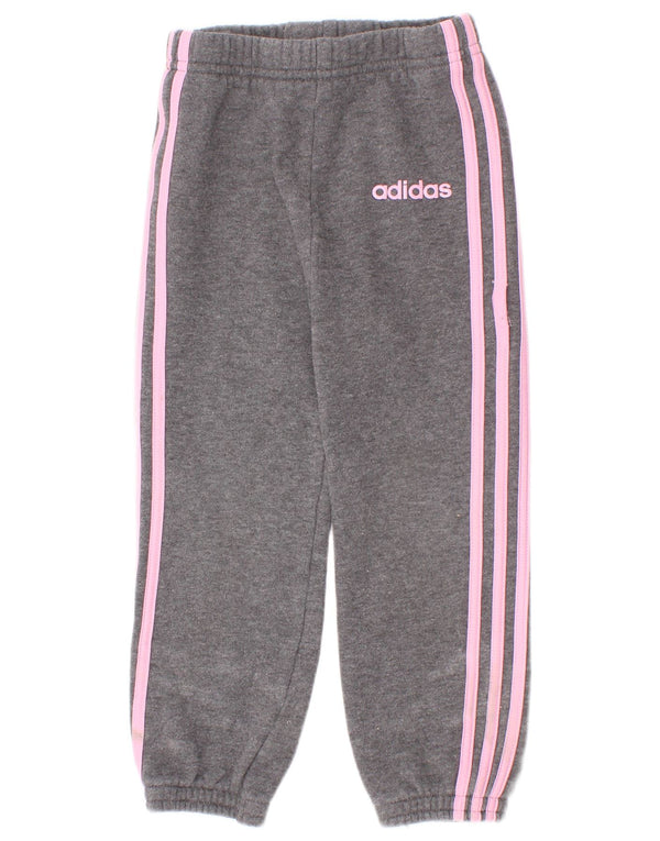Pantaloni della tuta da bambina Adidas Joggers 2-3 anni in cotone grigio