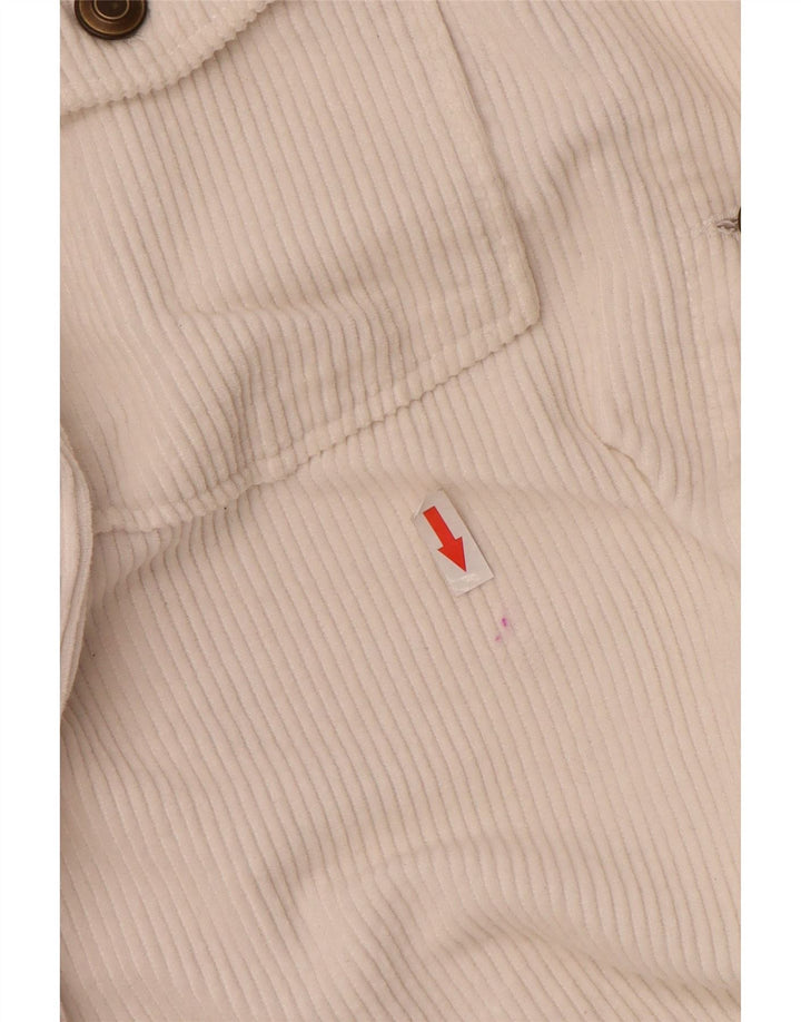 Giacca da donna oversize in velluto a coste Zara UK 10 piccola in cotone bianco