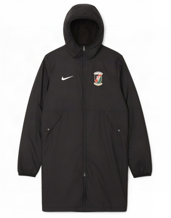 Nike Glentoran F.C. da uomo Cappotto imbottito dalla vestibilità ampia con cappuccio UK 40 grande nero