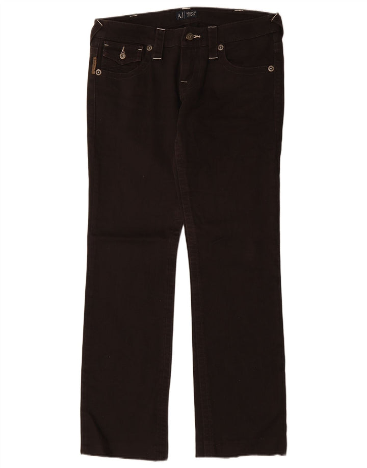 Jeans dritti da donna Armani W28 L30 cotone marrone