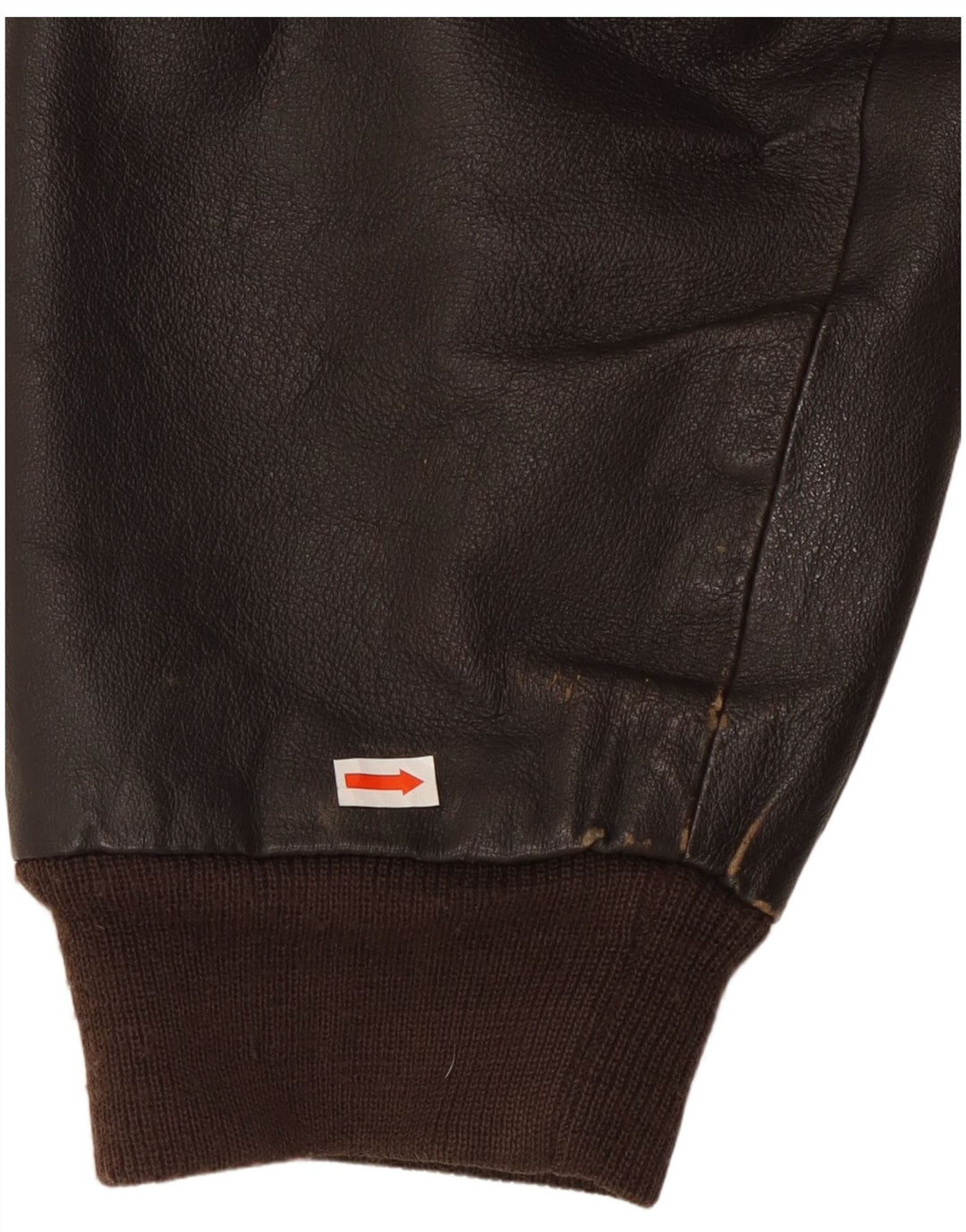 Giacca in pelle da uomo vestibilità ampia VINTAGE UK 36 piccola pelle marrone