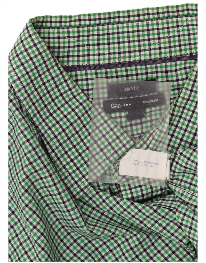 Camicia Gap da uomo slim fit XL in cotone a quadri verdi
