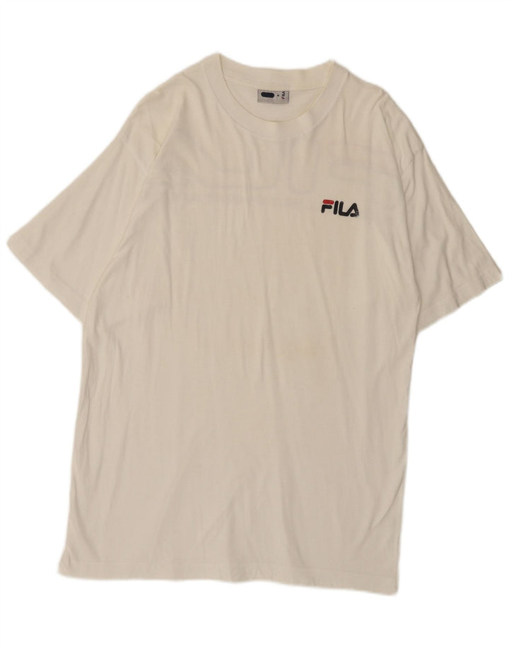T-shirt grafica da uomo Fila Top in cotone bianco medio