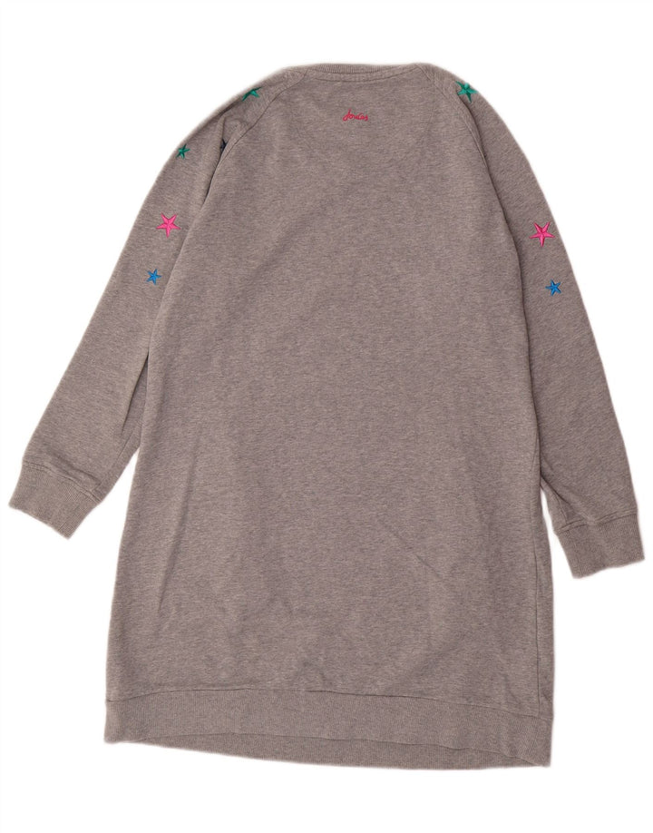 JOULES Womens Jumper Dress UK 12 Medium Grey Spotted Cotton
