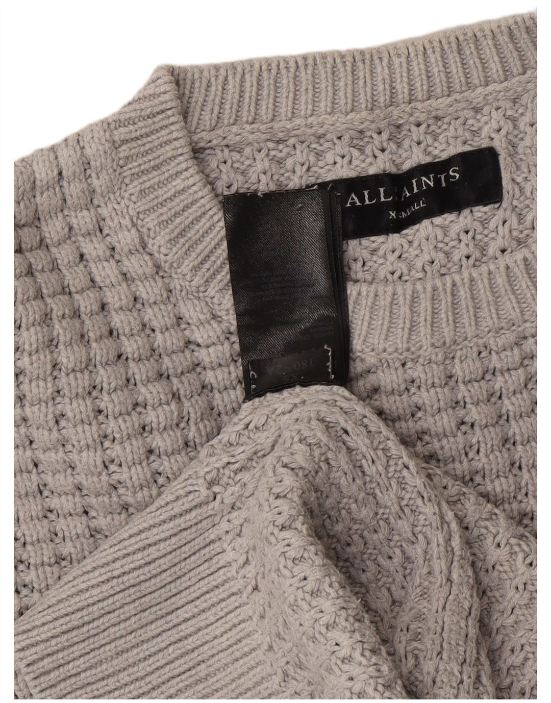 ALL SAINTS Mens Crew Neck Jumper Sweater XS Grey Cotton