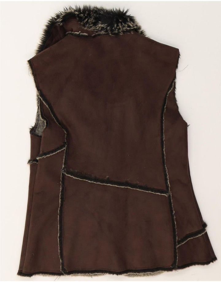 Gilet Sherpa da donna Debenhams UK 12 Poliestere marrone medio