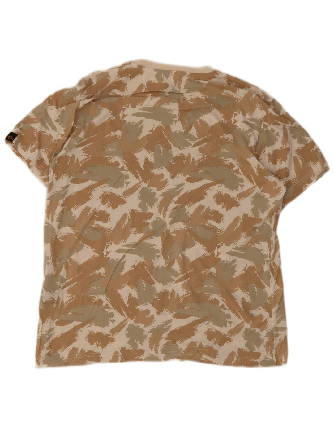 T-shirt grafica da uomo Alpha Industries Top beige medio geometrico