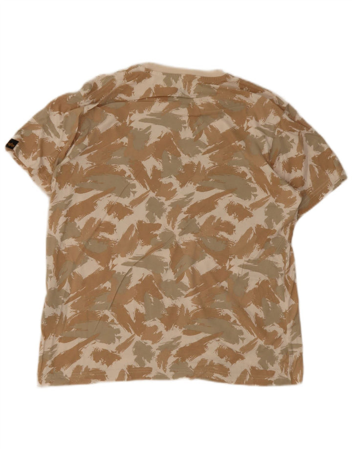 T-shirt grafica da uomo Alpha Industries Top beige medio geometrico