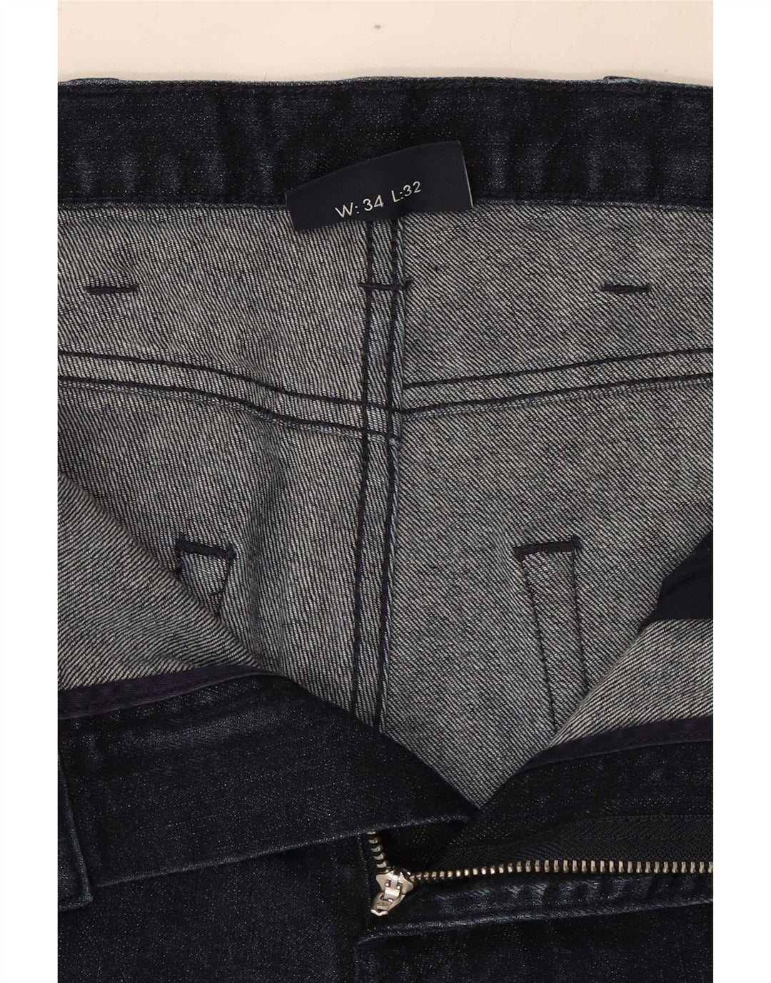 Jeans dritti da uomo Armani W34 L32 in cotone blu navy