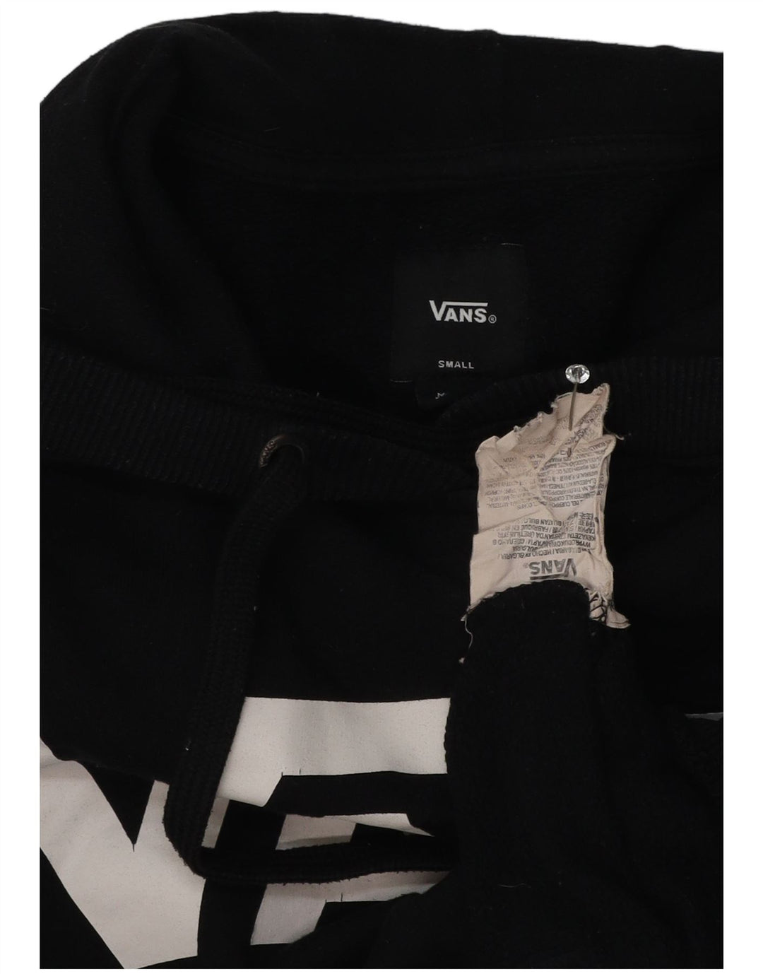 Felpa con cappuccio grafica da uomo Vans Small in cotone nero