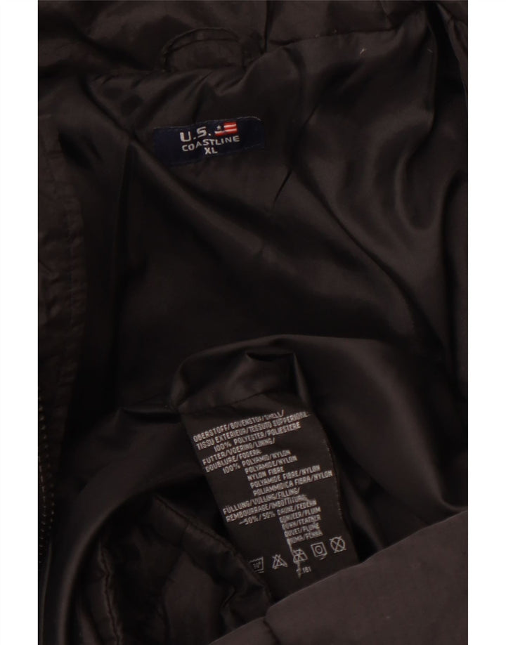 Giacca imbottita da uomo vintage UK 42 XL poliestere nero