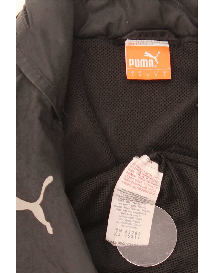 Giacca antipioggia da uomo Puma con cappuccio UK 36 Small nylon nero