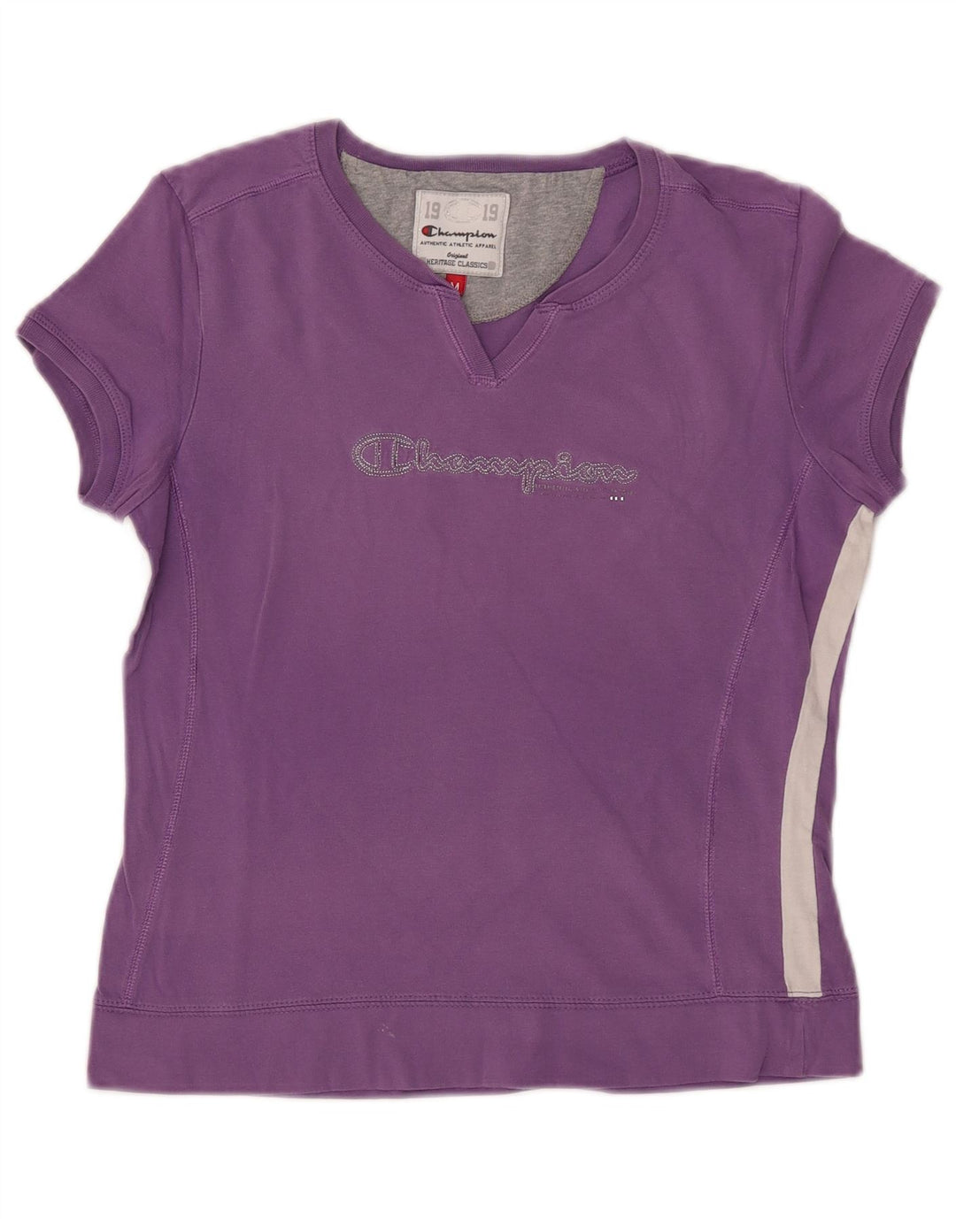 CHAMPION T-shirt grafica da donna Heritage Classics Top UK 12 Viola medio