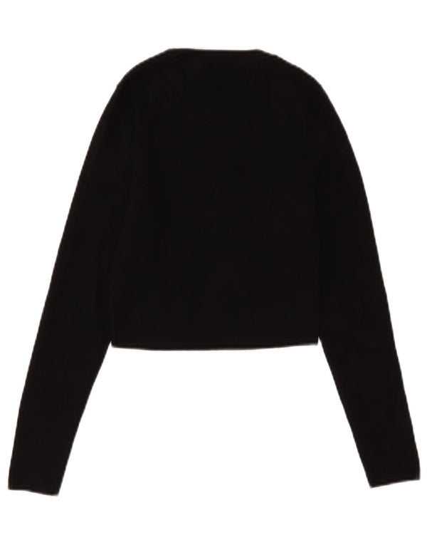 Top corto da donna Zara a maniche lunghe UK 12 medio nero