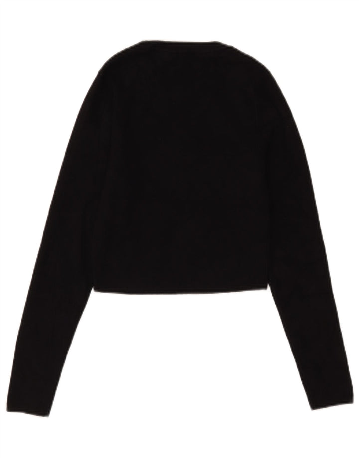 Top corto da donna Zara a maniche lunghe UK 12 medio nero