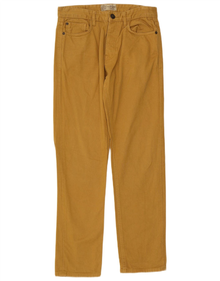 Jeans dritti da uomo Fat Face W30 L30 cotone giallo