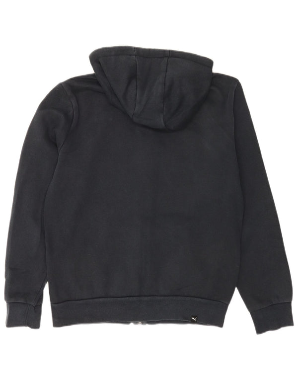 Felpa con cappuccio e zip grafica da uomo Puma piccola in cotone nero