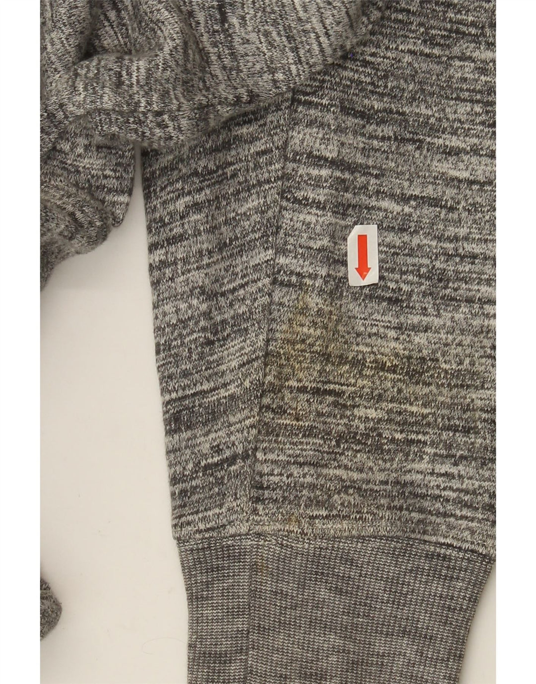 Maglione con cappuccio e zip Zara da uomo, grande, in cotone chiazzato grigio