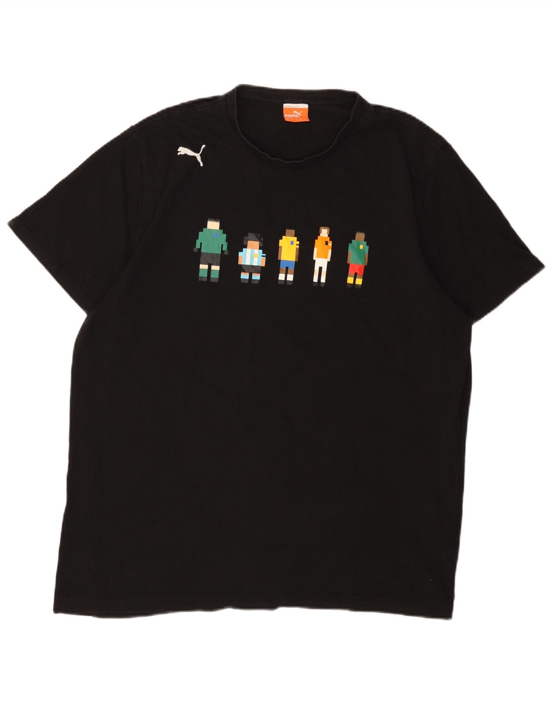 T-shirt grafica da uomo Puma Top XL in cotone nero