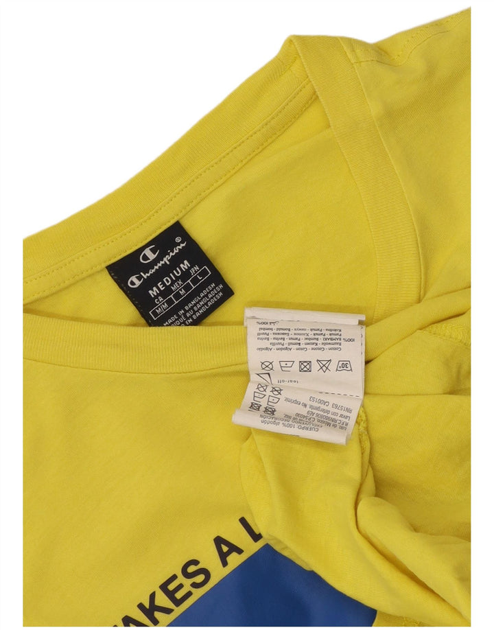 T-shirt grafica da uomo Champion Top in cotone giallo medio