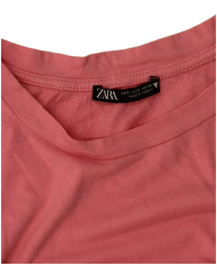 T-shirt corta oversize da donna Zara UK 10 piccola rosa