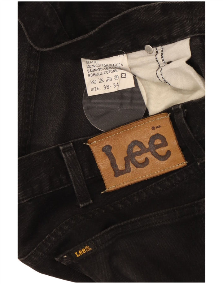 Jeans dritti da uomo Lee Seattle W38 L30 cotone nero