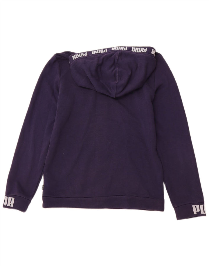 Felpa con cappuccio e zip grafica PUMA da bambino 13-14 anni in cotone blu navy