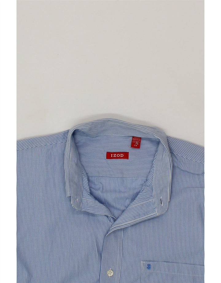 IZOD Mens Shirt Large Blue Pinstripe Cotton Vintage Izod and Second-Hand Izod from Messina Hembry 
