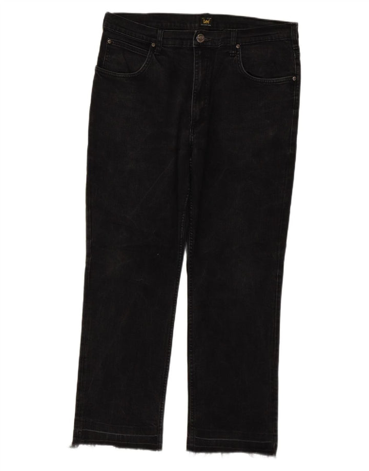 LEE Mens Brooklyn Straight Jeans W38 L28 Grey Cotton