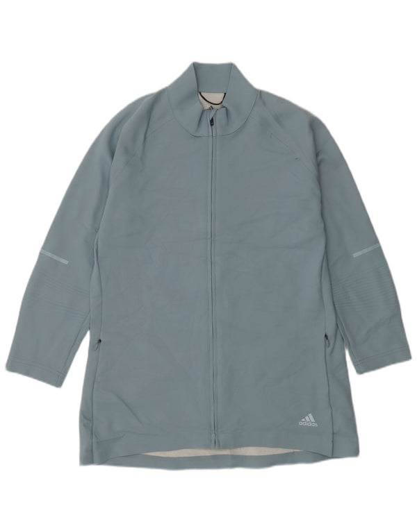 Giacca da tuta da donna con maniche a 3/4 Adidas UK 16/18 Large Blu Poliestere