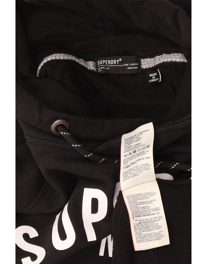 Maglione con cappuccio grafico da uomo Superdry in cotone nero medio