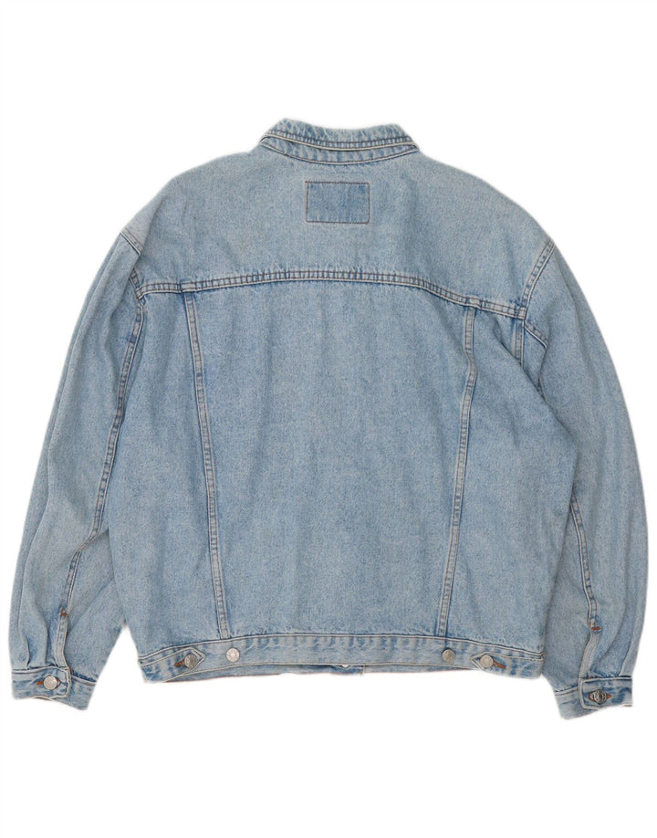 Giacca di jeans oversize da donna VINTAGE UK 16 grande cotone blu
