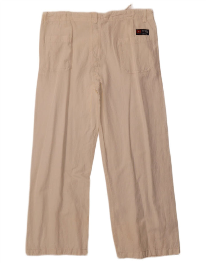 Pantaloni a gamba larga da donna Diesel W36 L27 bianco sporco
