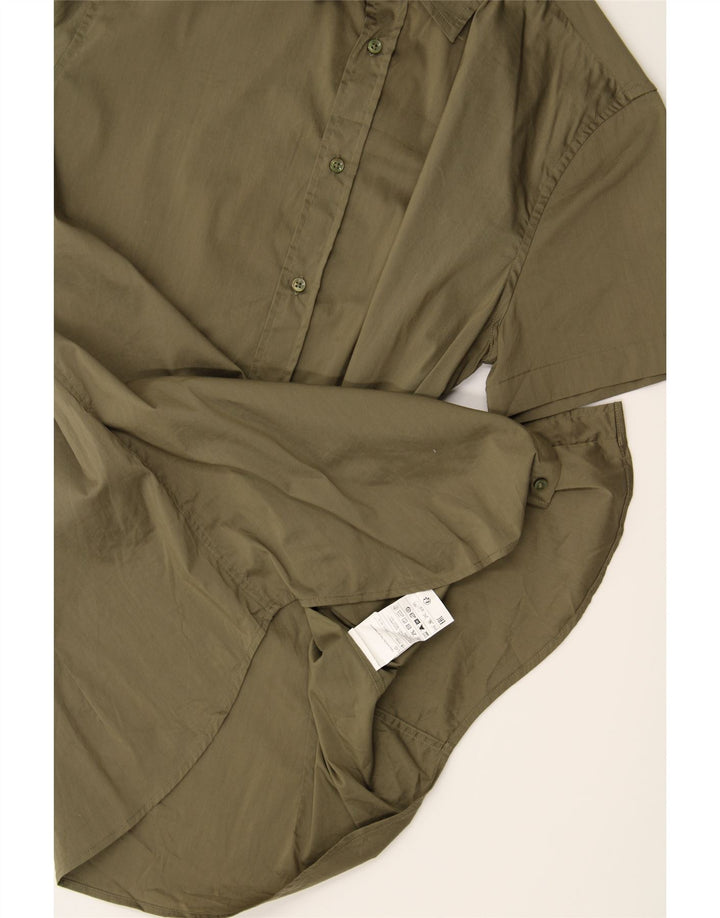 BENETTON Mens Short Sleeve Shirt Large Khaki Polyamide Vintage Benetton and Second-Hand Benetton from Messina Hembry 