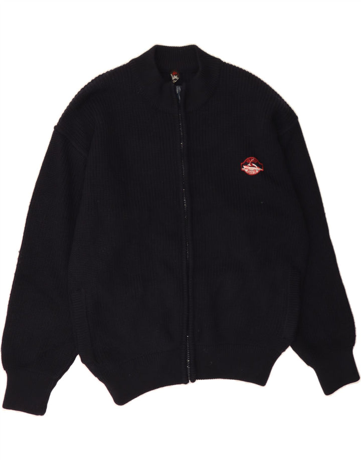 VINTAGE Mens Cardigan Sweater IT 52 Large Navy Blue Vintage Vintage and Second-Hand Vintage from Messina Hembry 