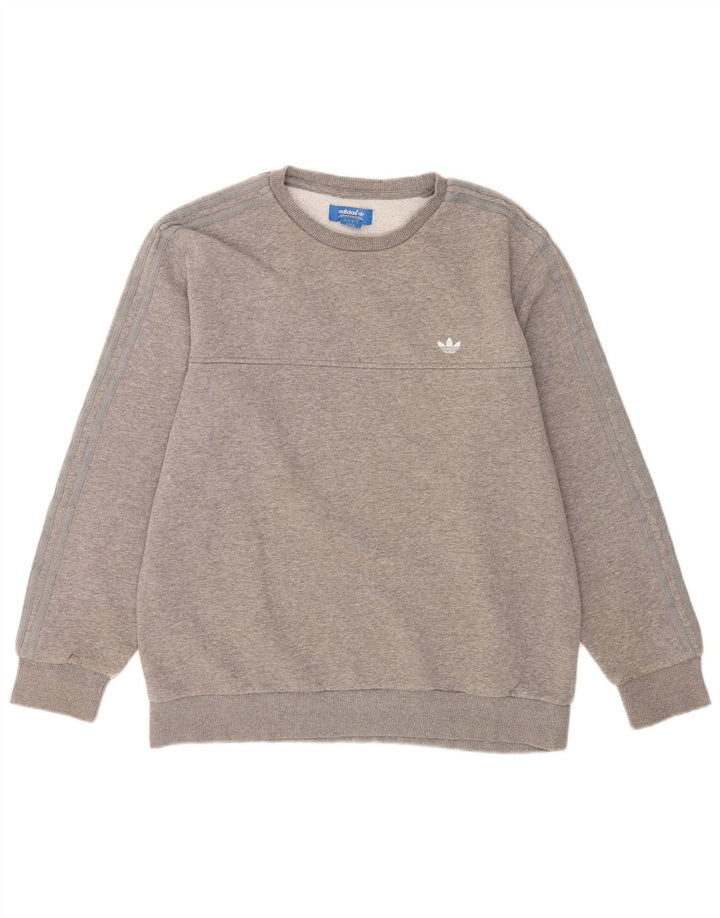Felpa Adidas da uomo maglione grande in cotone chiazzato grigio