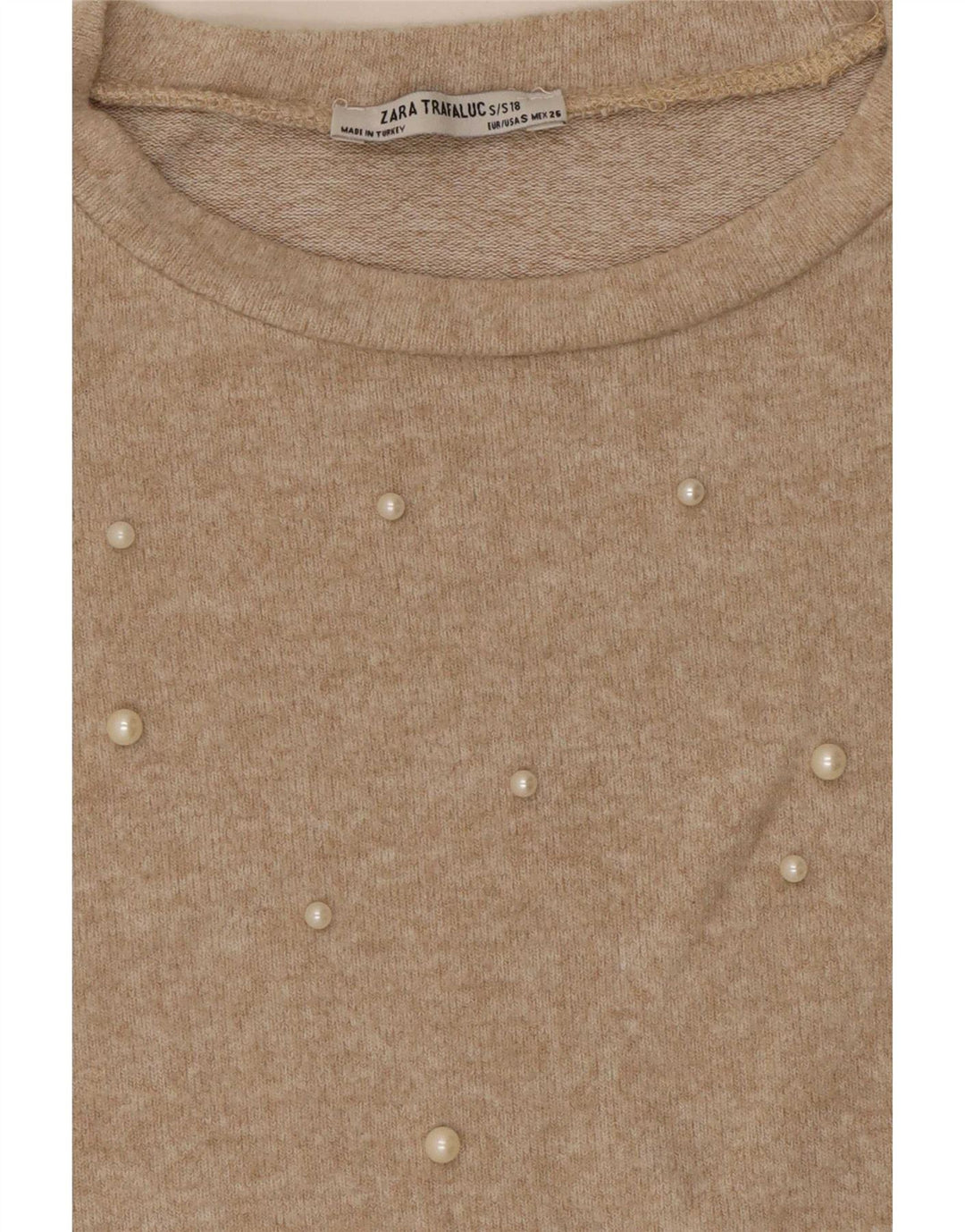 Camicetta oversize Zara Trafaluc da donna UK 10 piccola Beige maculata
