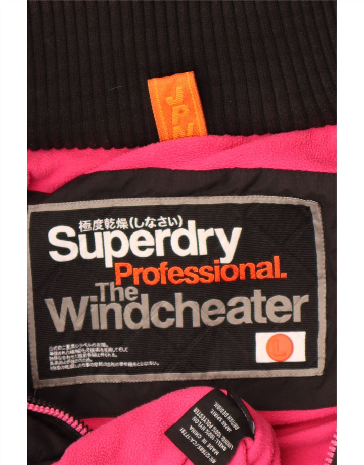Giacca a vento grafica da donna Superdry UK 16 grande nera