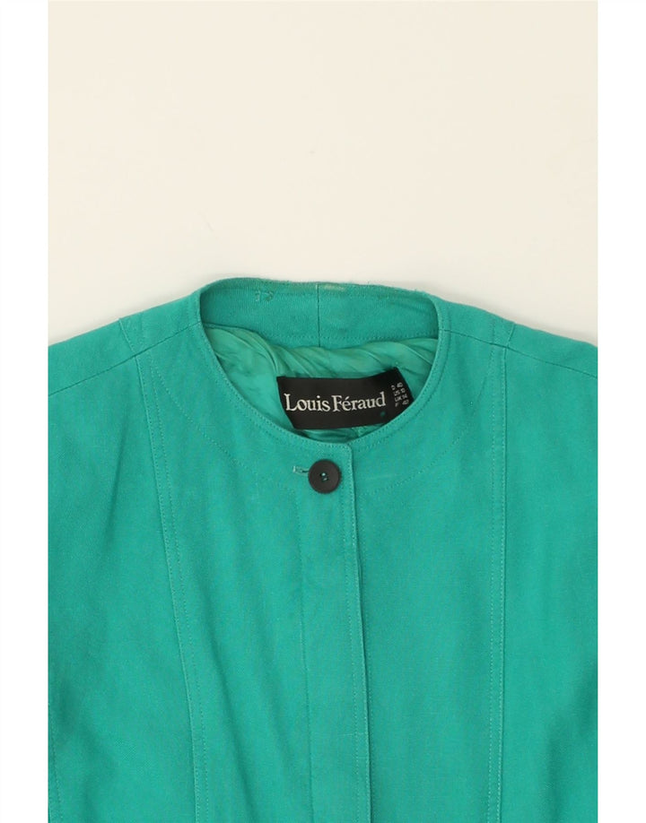 LOUIS FERAUD Womens Short Sleeve Blazer Jacket UK 14 Large Turquoise Vintage Louis Feraud and Second-Hand Louis Feraud from Messina Hembry 