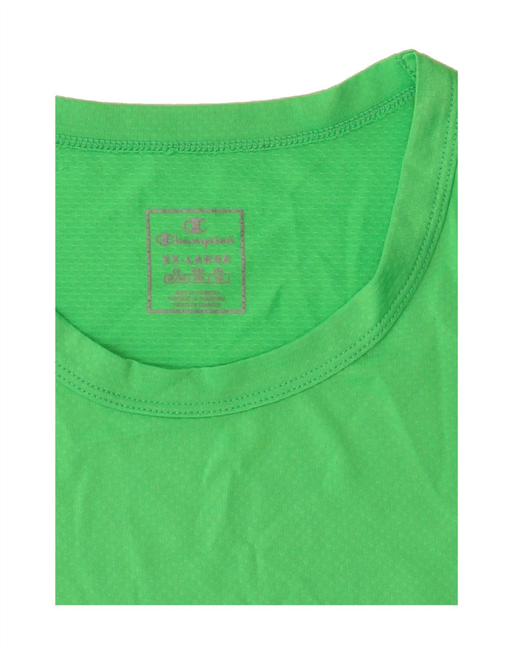 CHAMPION Mens Graphic Vest Top 2XL Green Vintage Champion and Second-Hand Champion from Messina Hembry 