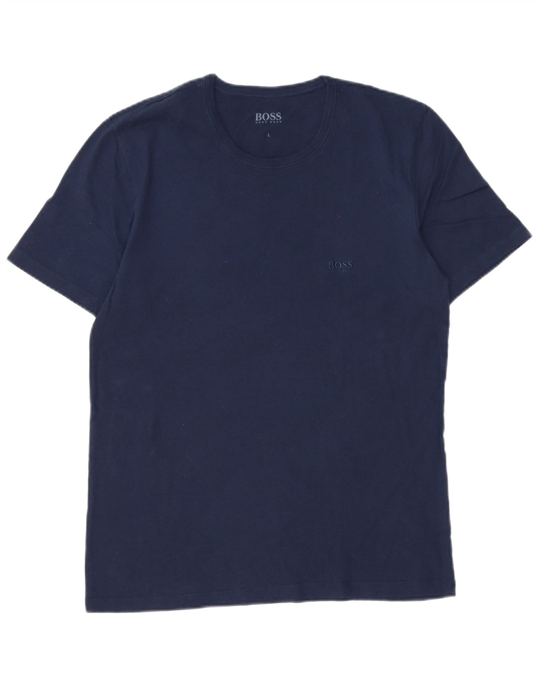 T-shirt da uomo HUGO BOSS Top Large in cotone blu navy