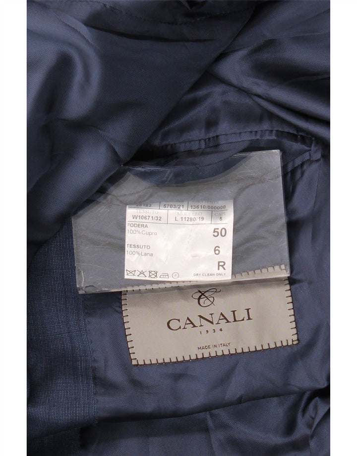 Abito Canali Uomo 2 Bottoni 2 Pezzi IT 50 Large W34 L30 Blu Navy Lana