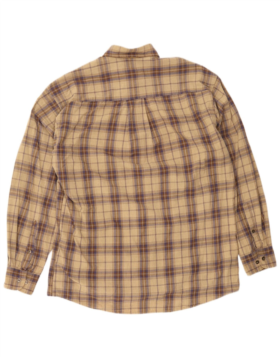 Camicia da uomo in flanella color cammello a quadri beige medio