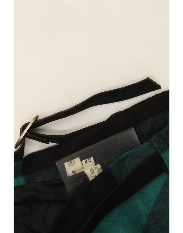 Gonna svasata da donna vintage IT 42 media W26 lana a quadri nera