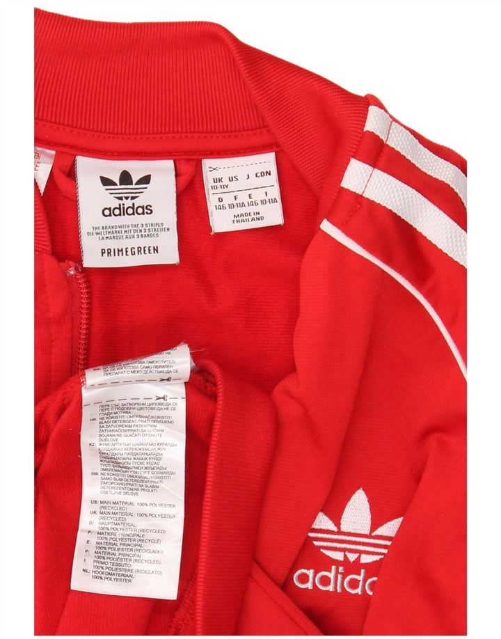 Giacca Top della tuta da ragazzo Adidas 10-11 anni in poliestere rosso