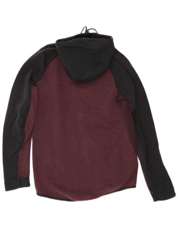 Felpa con cappuccio e zip Nike da uomo, piccola, in cotone color block bordeaux