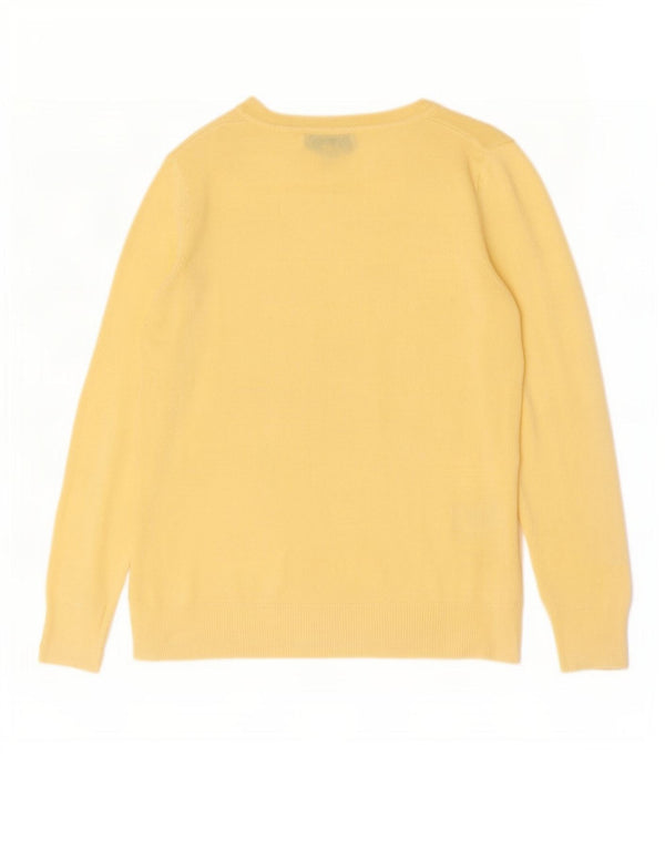 Maglione maglione con scollo a barca da donna Marks & Spencer UK 8 piccolo acrilico giallo