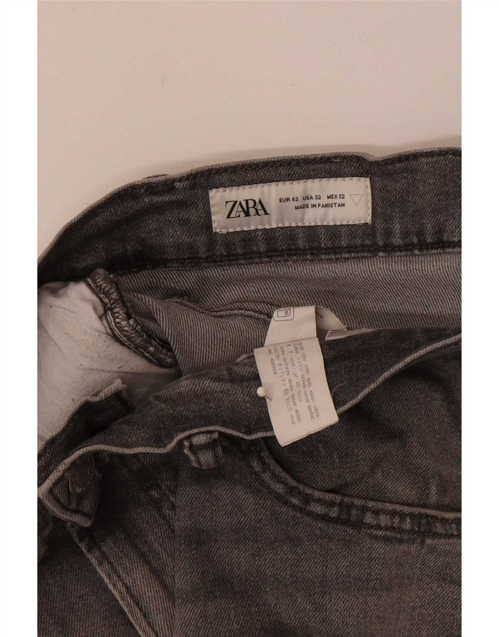Jeans slim da uomo Zara EU 42 Large W32 L30 Cotone grigio